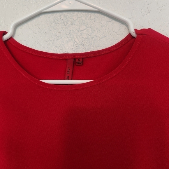 RED women's blouse Size Small - Picture 3 of 5